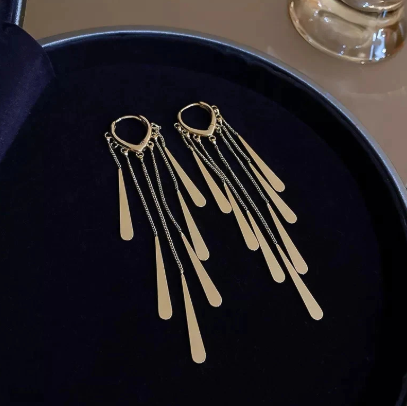 Pendientes Meteor-Rain Gold